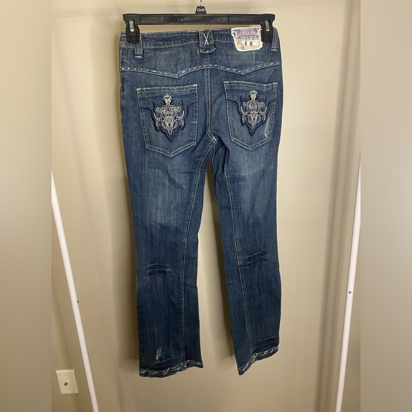 Leo Roma vintage embroidered distressed jeans - Picture 3 of 7